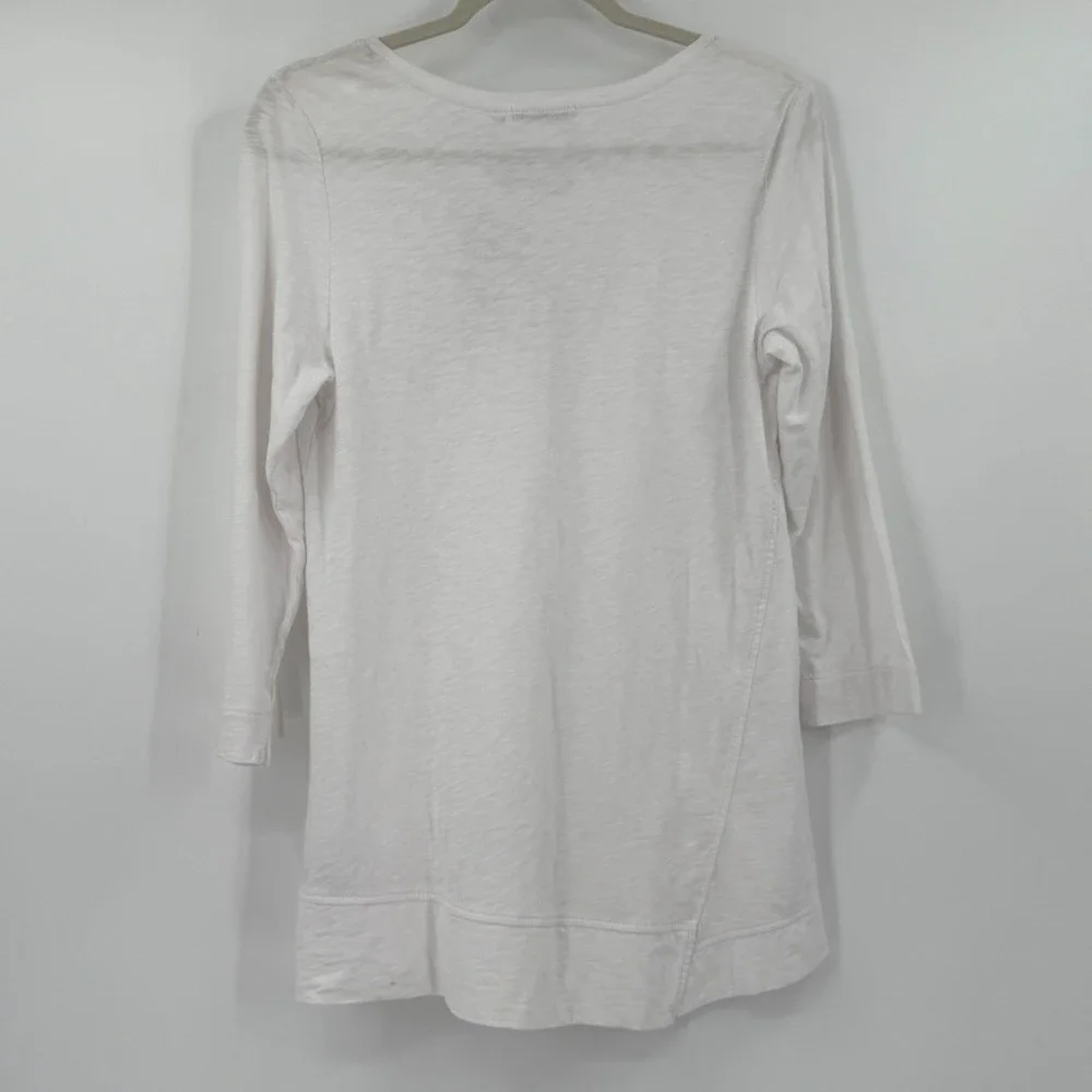 Habitat Womens Slub Cotton Asymmetrical Tunic Top Size XS White Minimalist‎
